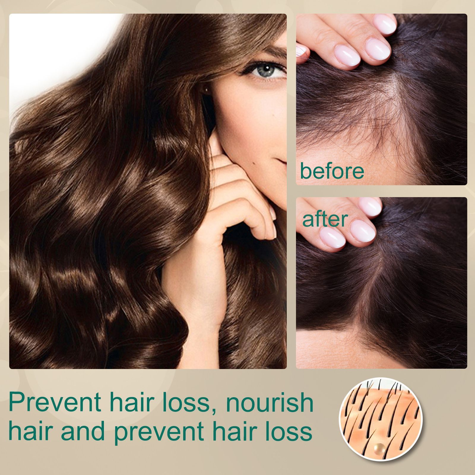 Oil Vitamin E Hair Growth Cream Moisturizing Essence Hair Scalp Loss Massage Treatment Hair Care Conditioner US Stock B2-806