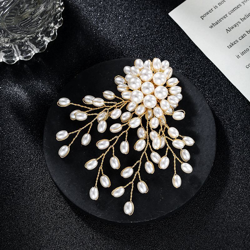 New Accessories Elegant Exquisite Pearl Flower Brooch Pin Badge For Women Girls Fashion Clothes Decoration Jewelry Gifts & A-1492