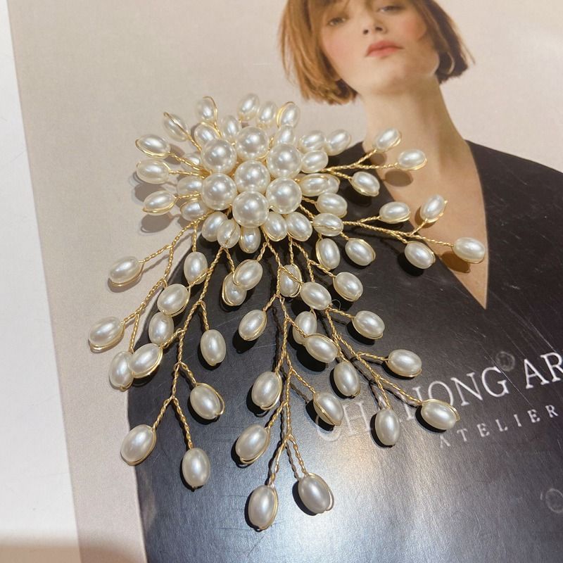 New Accessories Elegant Exquisite Pearl Flower Brooch Pin Badge For Women Girls Fashion Clothes Decoration Jewelry Gifts & A-1492