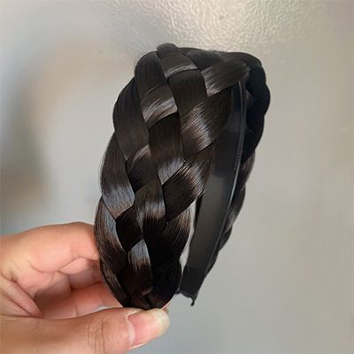 Women Wide Wig Beadbands Fashion Fishbone Braids Hairbands Girl Pretty Handmade Head Hoop Female Headwear Hair Accessories C-287