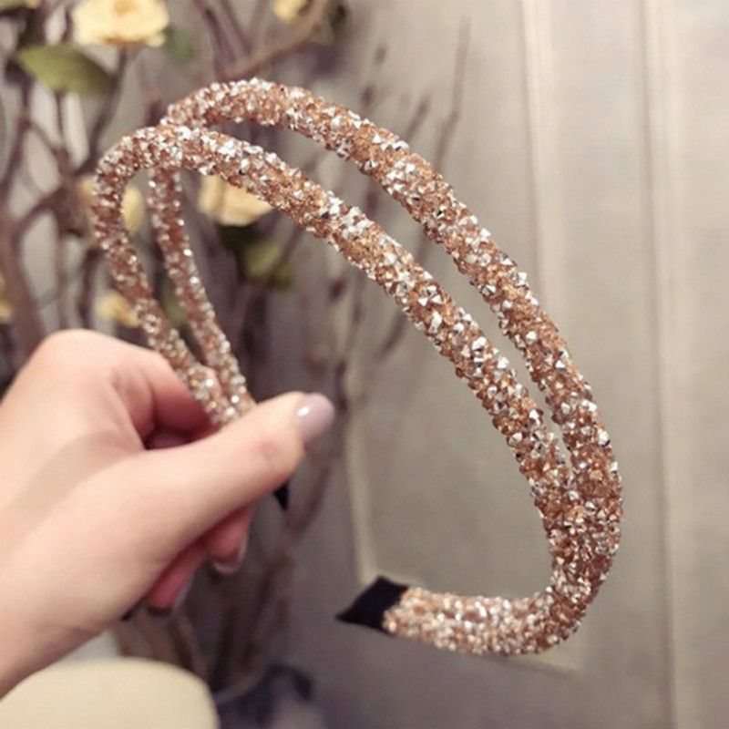 Korean Style Full Rhinestone Hairband Simple Personality Hairpin Headband Simple Retro Hair Accessories A-971