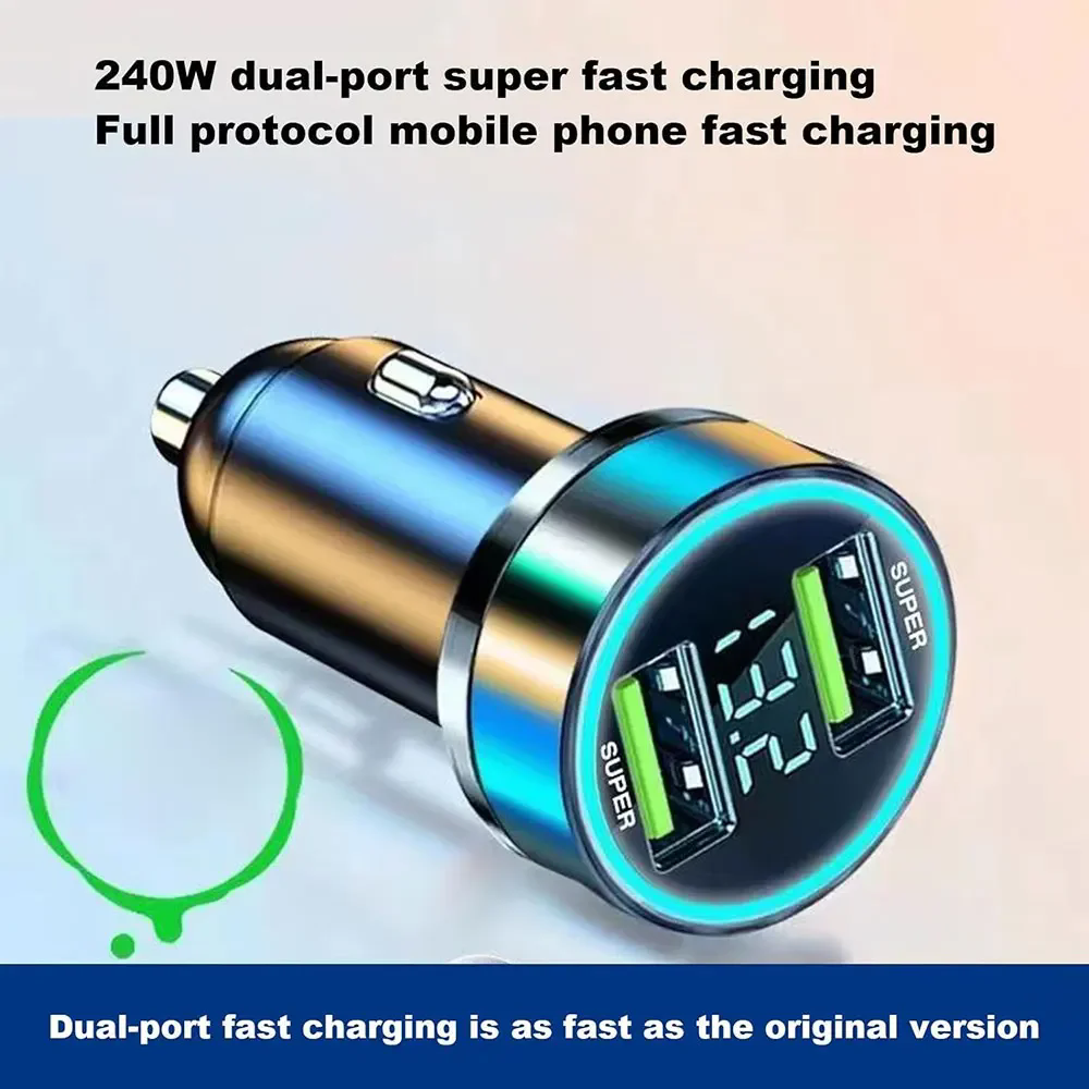 1pc240w 12V-24V portable USB car charger ultra fast charging adapter C-611
