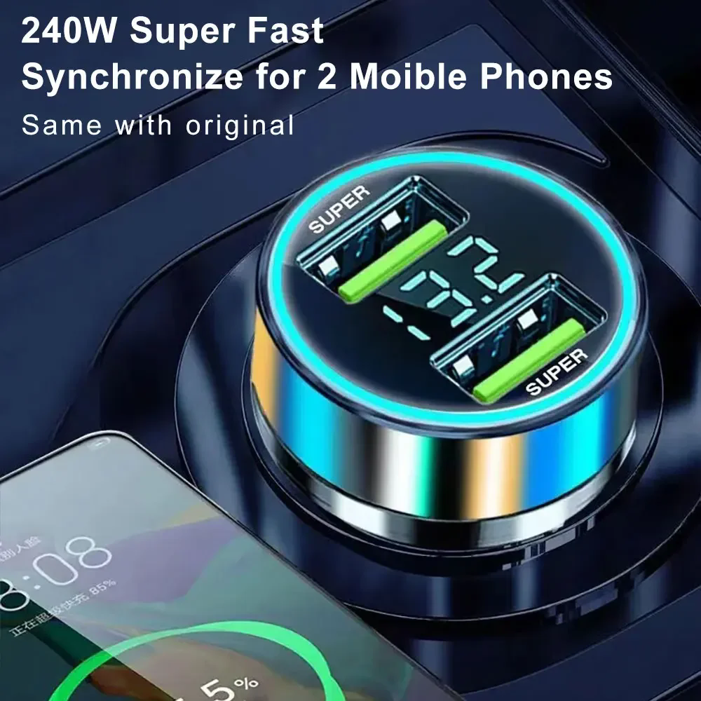 1pc240w 12V-24V portable USB car charger ultra fast charging adapter C-611