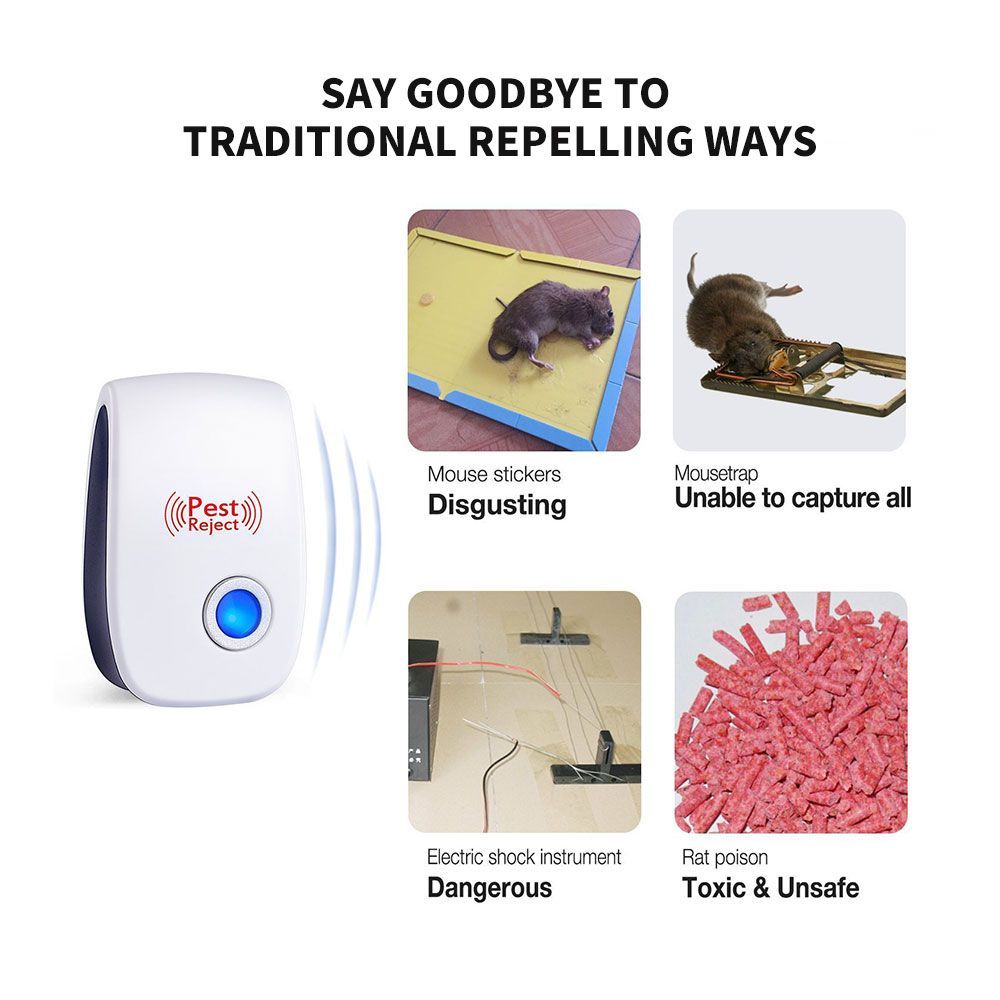 Ultrasonic Electronic Pest Repeller Mosquito Mouse Rat Multi-function Rodent Insect Repellent Mini Insect Killer RodeE-482