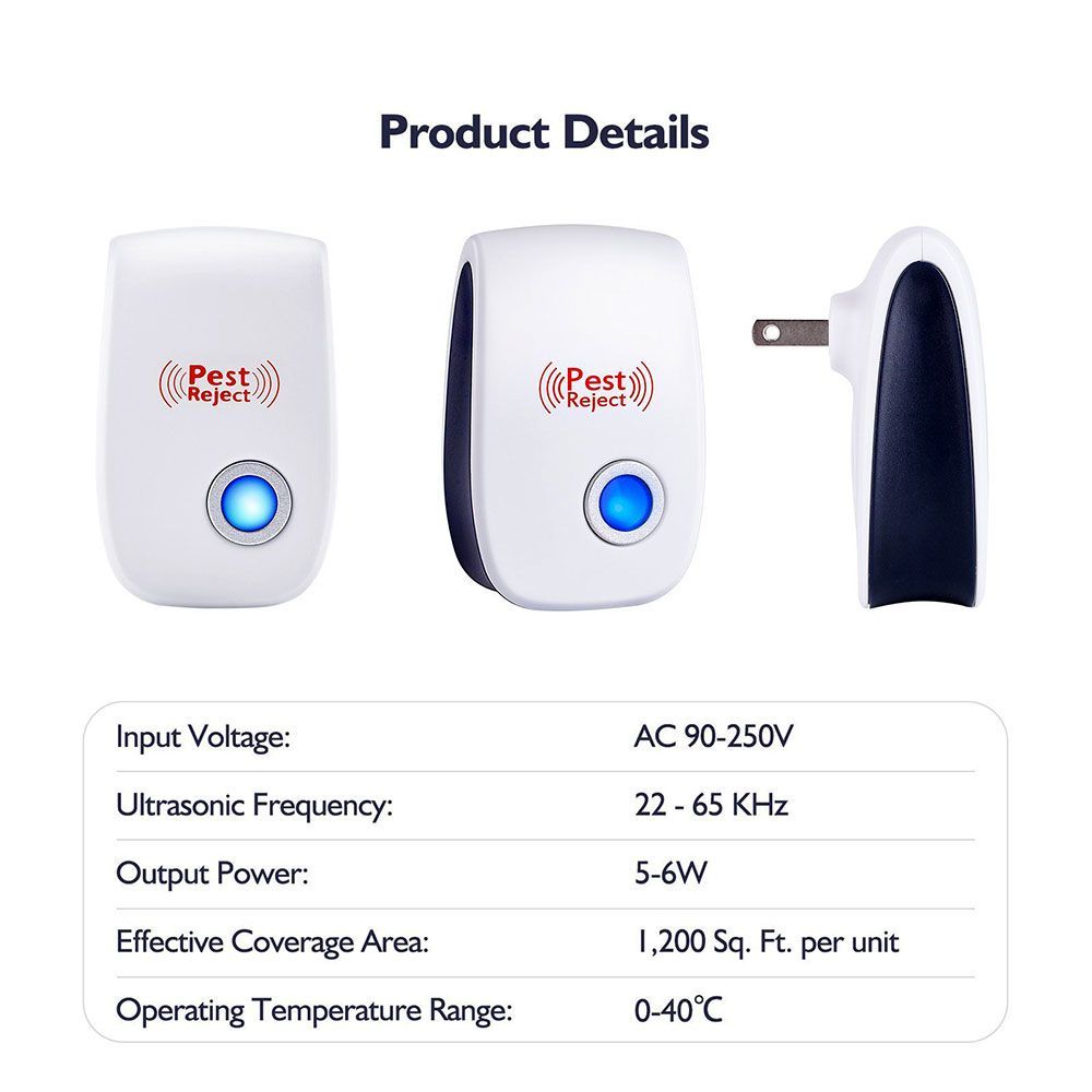 Ultrasonic Electronic Pest Repeller Mosquito Mouse Rat Multi-function Rodent Insect Repellent Mini Insect Killer RodeE-482