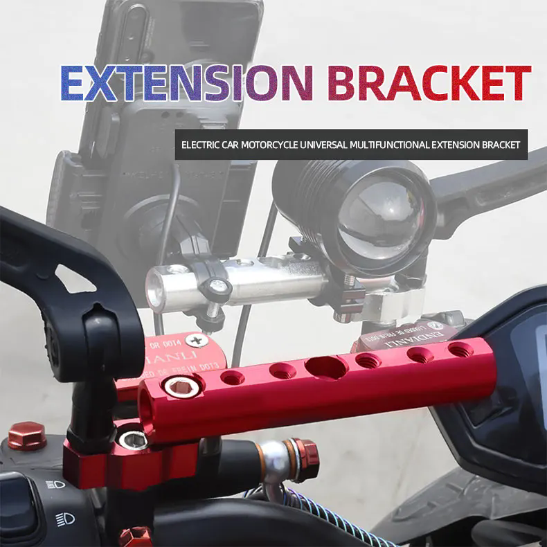 1PCUniversal Mirror Mount Expansion Bracket for Motorcycles, Scooters and ATVs, Supports Cell Phone Holder Spotlights2