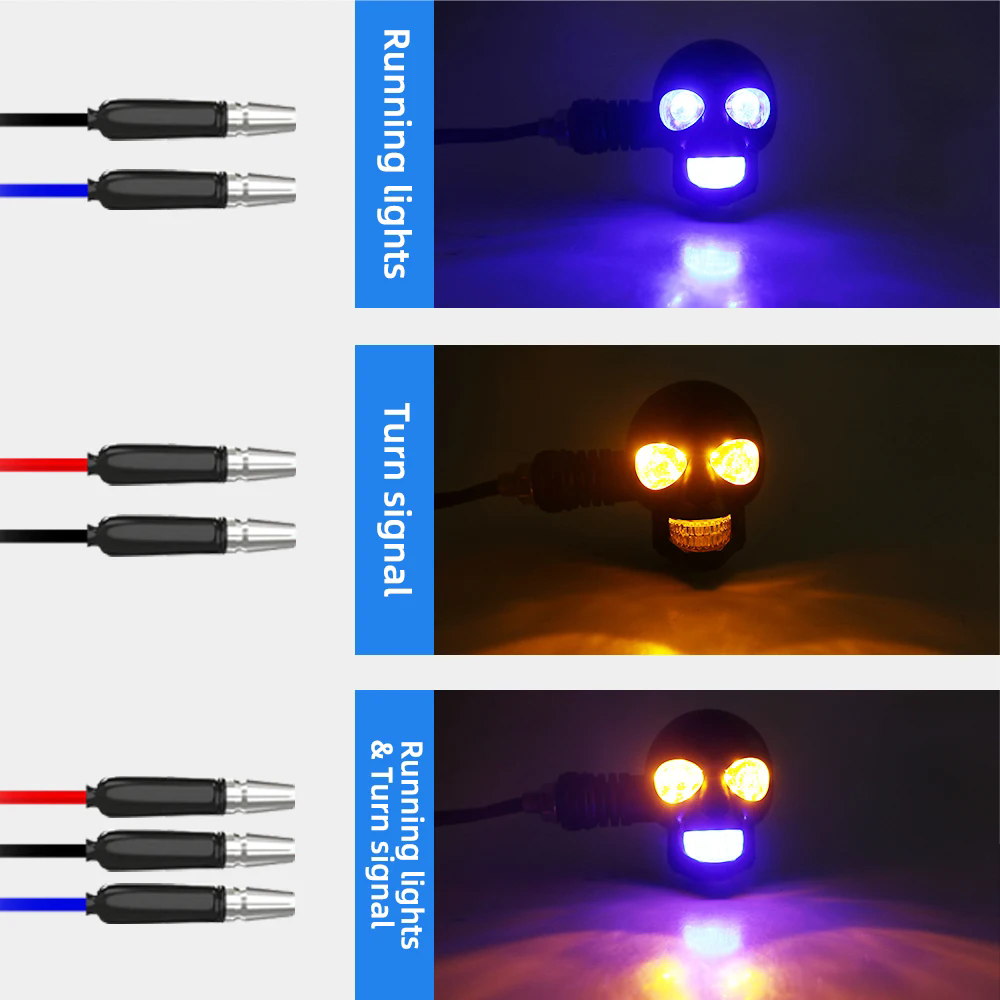 2PCS motorcycle LED skull shaped waterproof fog light auxiliary headlight driving racing spotlight