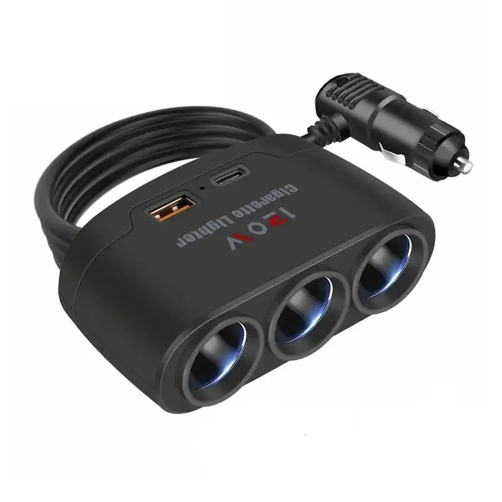 1pc120W car charger with dual USB sockets, car cigarette lighter splitter, car DVR, car recorder, fast charger
