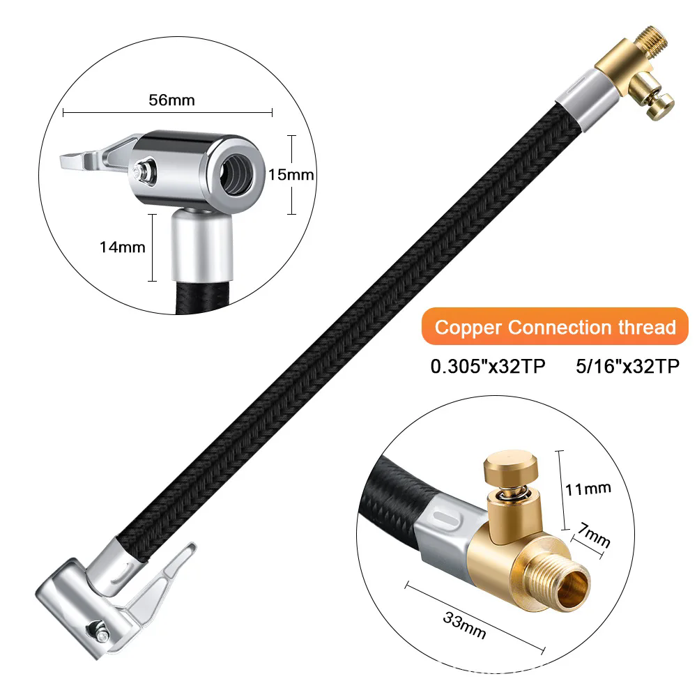 1pc60cm car tire inflation hose inflation pump extension tube adapter twisted tire air connection bicycle motorcycle