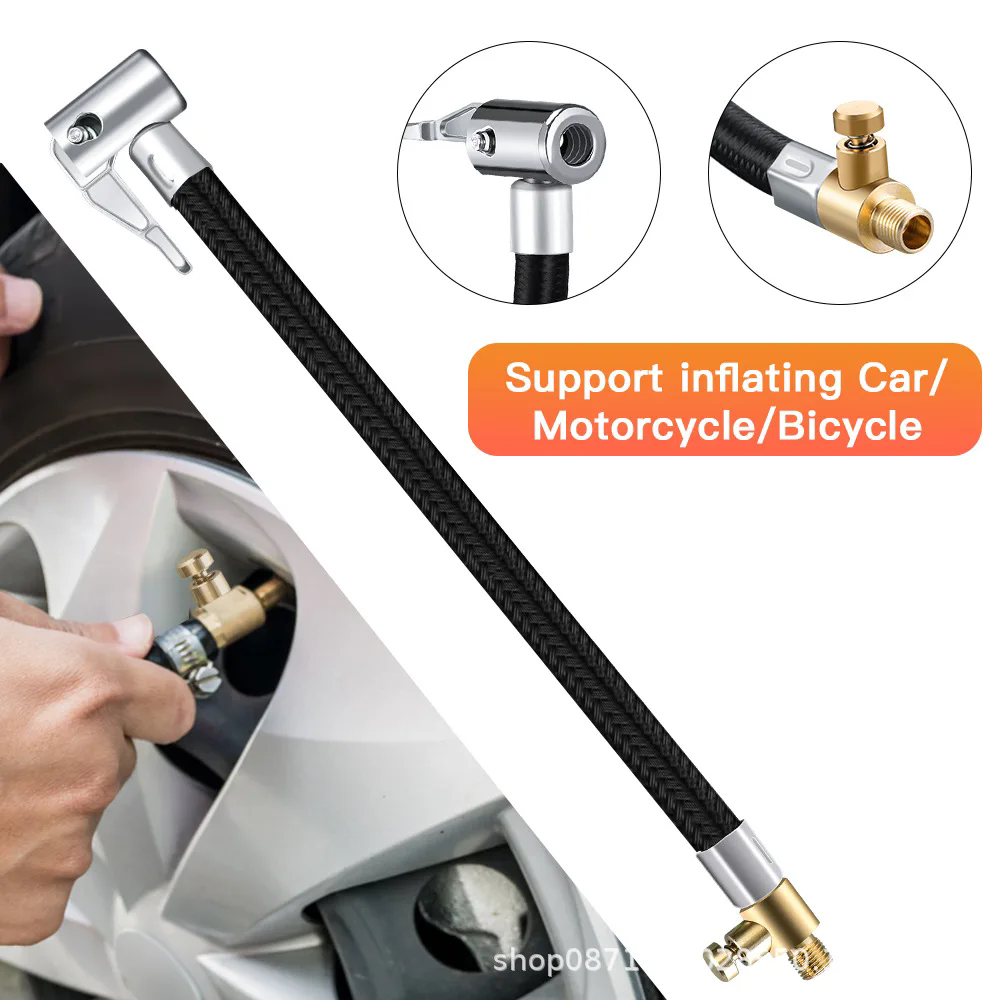1pc60cm car tire inflation hose inflation pump extension tube adapter twisted tire air connection bicycle motorcycle