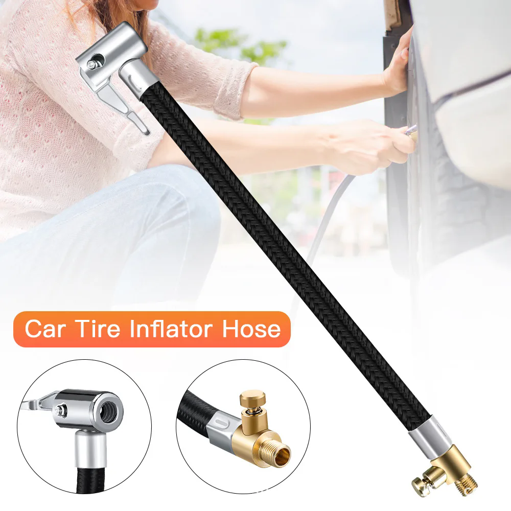 1pc60cm car tire inflation hose inflation pump extension tube adapter twisted tire air connection bicycle motorcycle