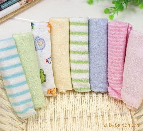 8 Pieces of Baby Bath Towel Soft Face Natural Cotton Feeding Absorbent Small Handkerchief Bib Saliva Towel Baby Shower Gift M--61