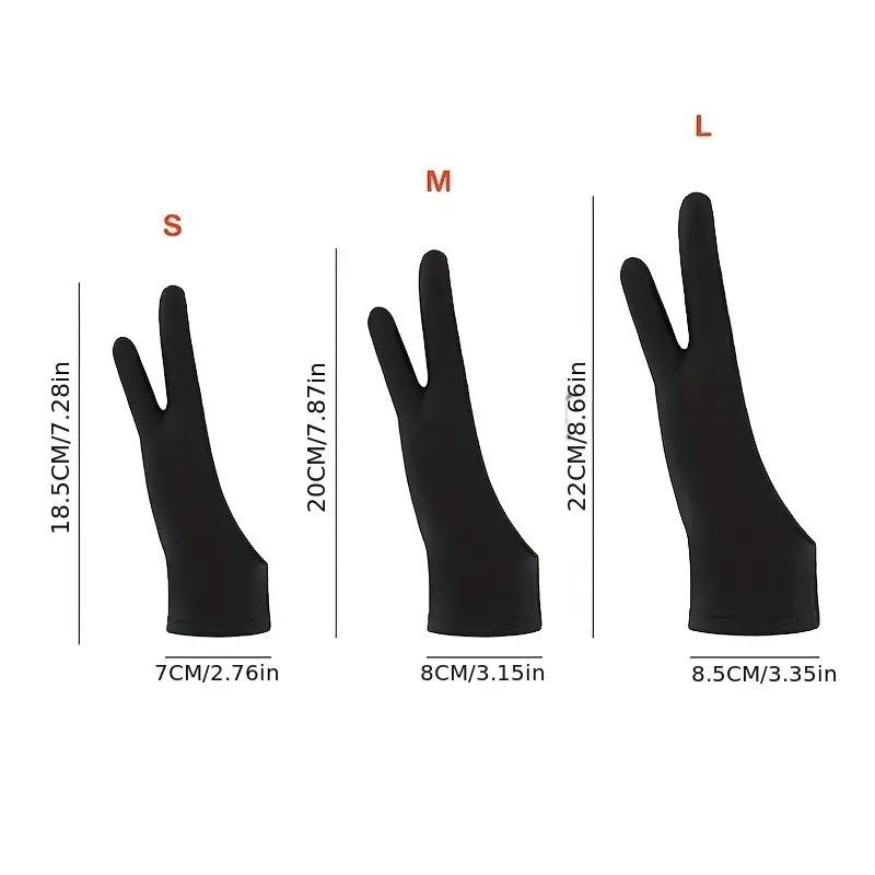 Anti-fouling Two-Fingers Anti-touch Painting Glove For Drawing Tablet Right And Left Glove Anti-Fouling For IPad Screen Board E-430