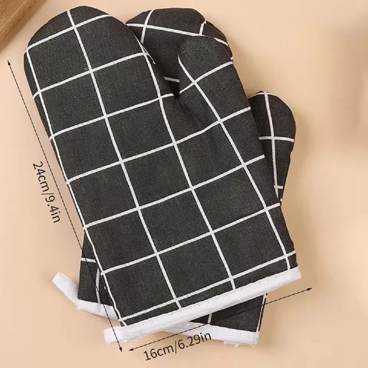 2pcsHigh temperature heat resistant gloves Thickened insulated kitchen oven microwave anti-scalding gloves Baking tools