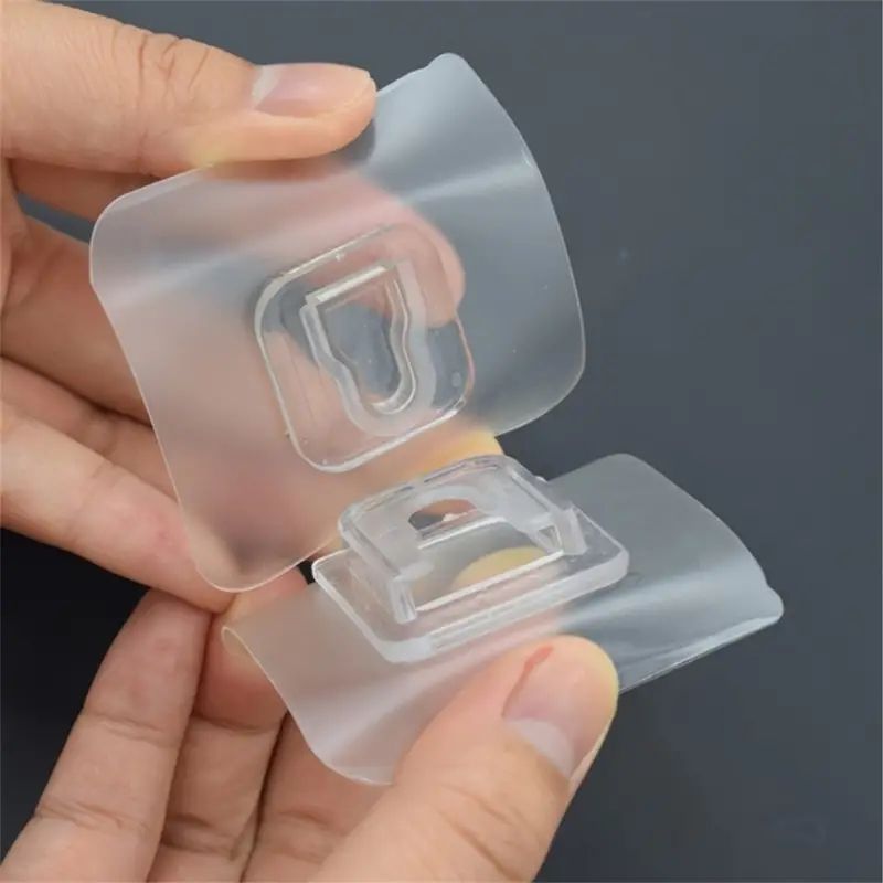 10 Pairs Double Sided Adhesive Wall Hooks Heavy Duty 13.2 Lbs Max, Self Adhesive Hooks Waterproof Sticky Hooks For Bathroom C-458