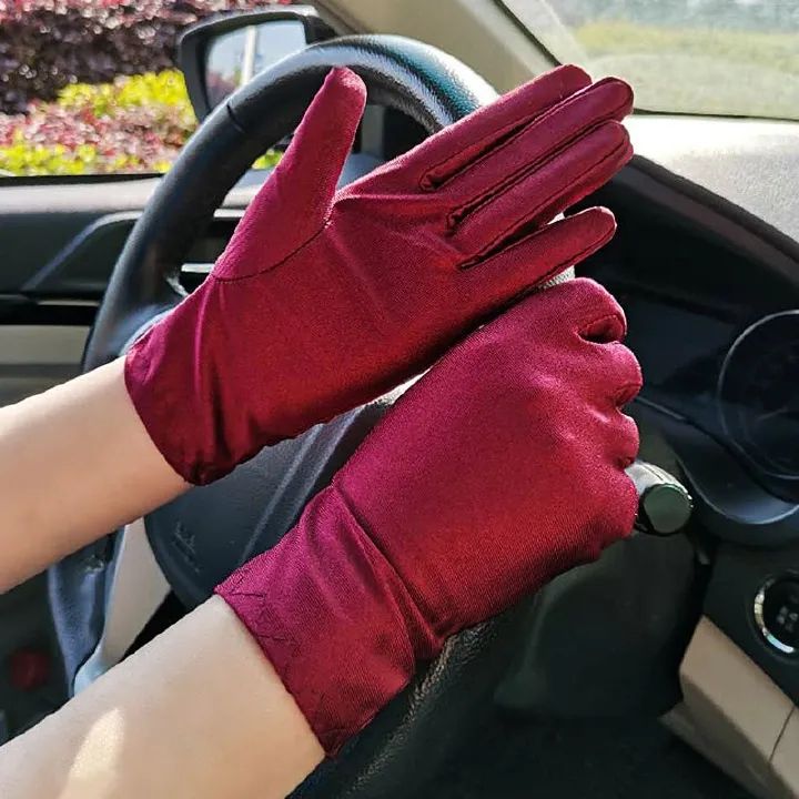 Fashion Summer Gloves Women Men Sexy Mittens Sun Protection White Black Etiquette Thin Short Stretch Dressy Dance Gloves &E-915