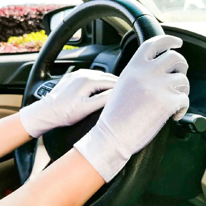 Fashion Summer Gloves Women Men Sexy Mittens Sun Protection White Black Etiquette Thin Short Stretch Dressy Dance Gloves &E-915