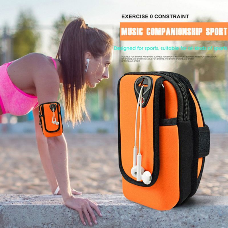 Sport Armband Running Flip Bag Case for iPhone Samsung Universal Smartphone Mobile Phone Earphone Holes Keys Arm Bags Pouch O-5-6
