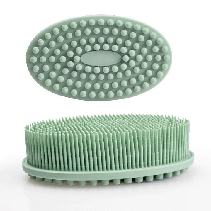 Loofah Exfoliating Body Scrubber 2 In 1 Face And Body Silicone Scrubber - Silicone Shower Brush Bath Sponge Loofah C-349