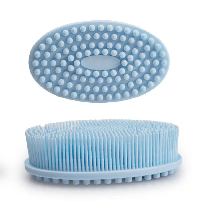 Loofah Exfoliating Body Scrubber 2 In 1 Face And Body Silicone Scrubber - Silicone Shower Brush Bath Sponge Loofah C-349