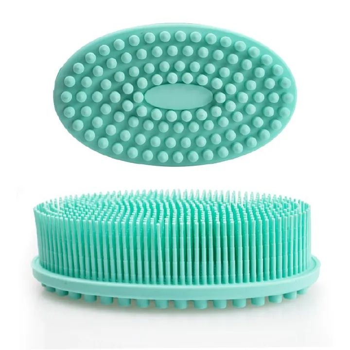 Loofah Exfoliating Body Scrubber 2 In 1 Face And Body Silicone Scrubber - Silicone Shower Brush Bath Sponge Loofah C-349