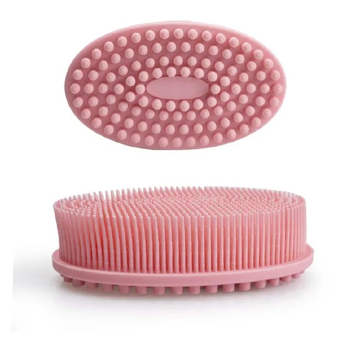 Loofah Exfoliating Body Scrubber 2 In 1 Face And Body Silicone Scrubber - Silicone Shower Brush Bath Sponge Loofah C-349