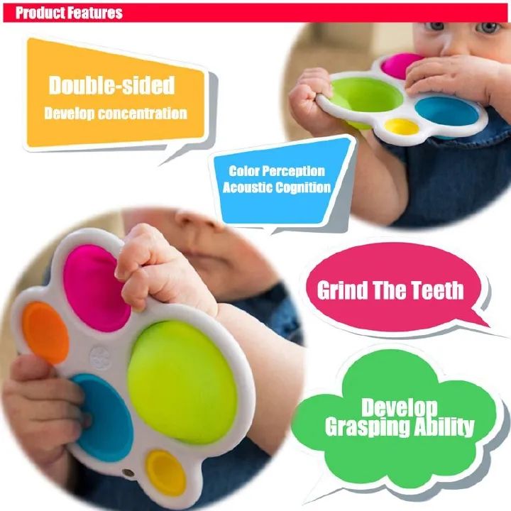 Simple Finger Exercise Montessori Board Toys Colorful Push Pops Montessori Fidget Decompression Toys for Baby Adult F3-53-1