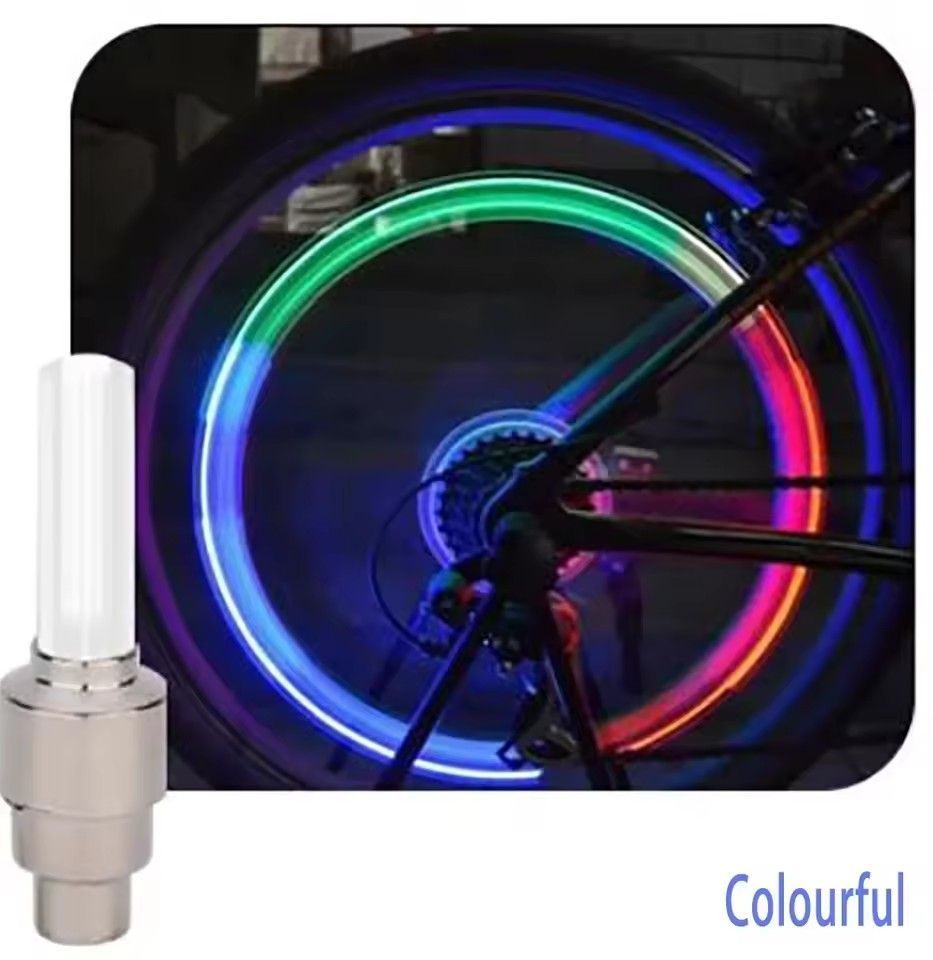 2Pcs Car Lights Neon Lights Air Cover Tire Rim Valve Wheel Stem LED Lamp Flash Color Tyre Wheel Valve Cap Light Car Tire Valve E-589