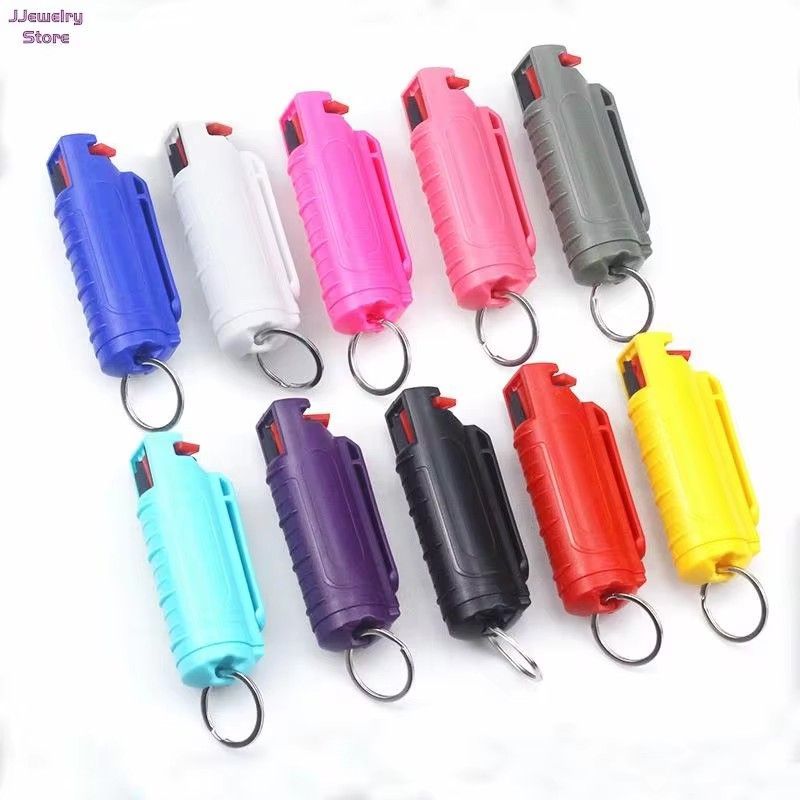 20ml Women Self Defense Pepper Spray Plastic Case Emergency Box Spray Shell with Key Ring Keychain Portable Defend Tool C-489