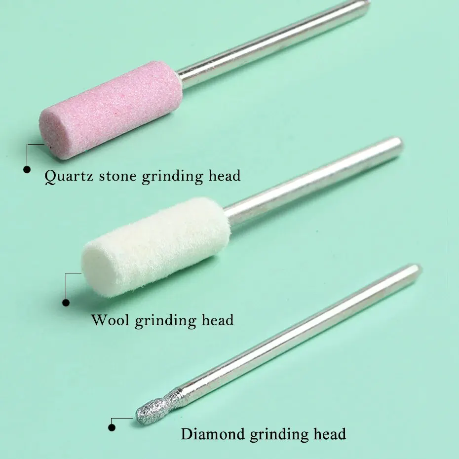 12pcs Cutters For Manicure Machine Quartz Scrub Stone Diamond Wool Nail Drill Bit Rotary Burr Grinding Mill Pedicure Kit