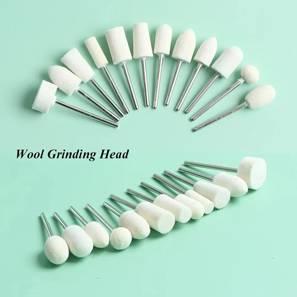 12pcs Cutters For Manicure Machine Quartz Scrub Stone Diamond Wool Nail Drill Bit Rotary Burr Grinding Mill Pedicure Kit