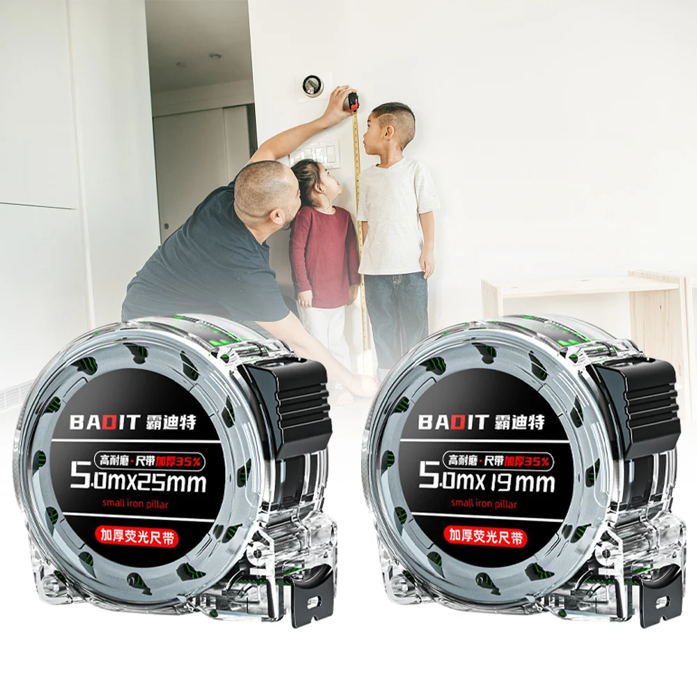 1pcLaser Tape Measure 5MMetric Tape Carbon Steel Tape Self-locking Portable Measuring Construction Tools