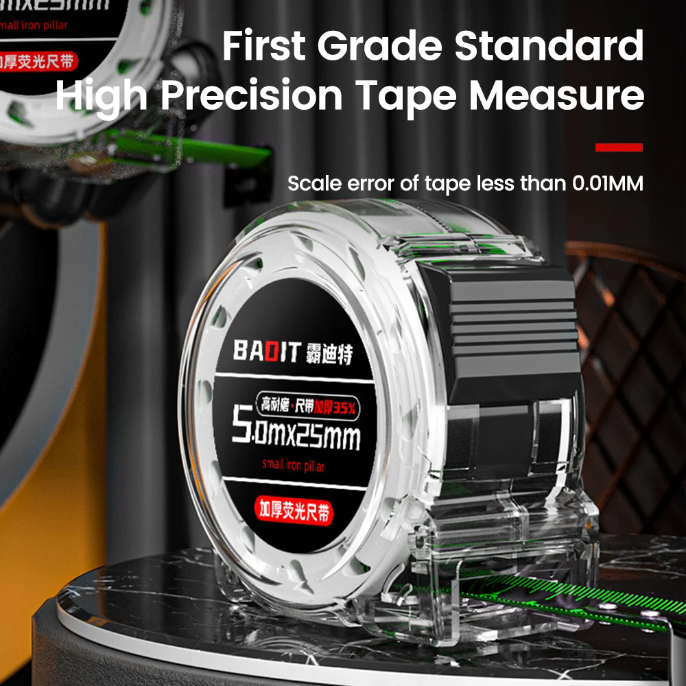 1pcLaser Tape Measure 5MMetric Tape Carbon Steel Tape Self-locking Portable Measuring Construction Tools