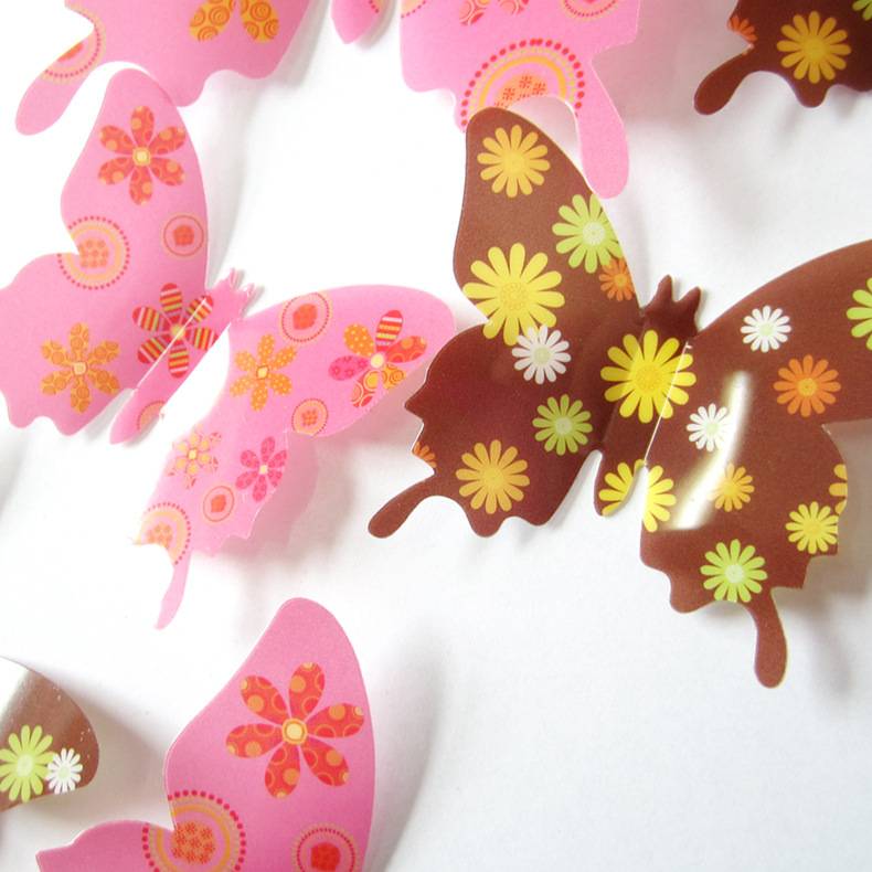12pcs 3D Wall Stickers Creative Butterfly Removable 3D Stereo Butterfly Wall Sticker Print Butterfly C-23-1
