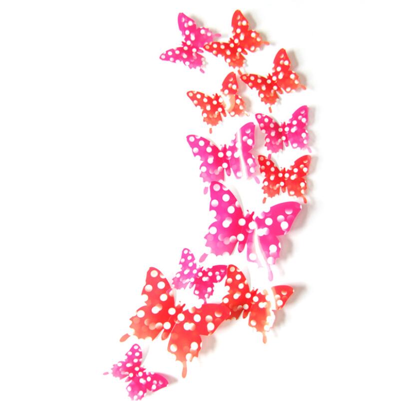 12pcs 3D Wall Stickers Creative Butterfly Removable 3D Stereo Butterfly Wall Sticker Print Butterfly C-23-1