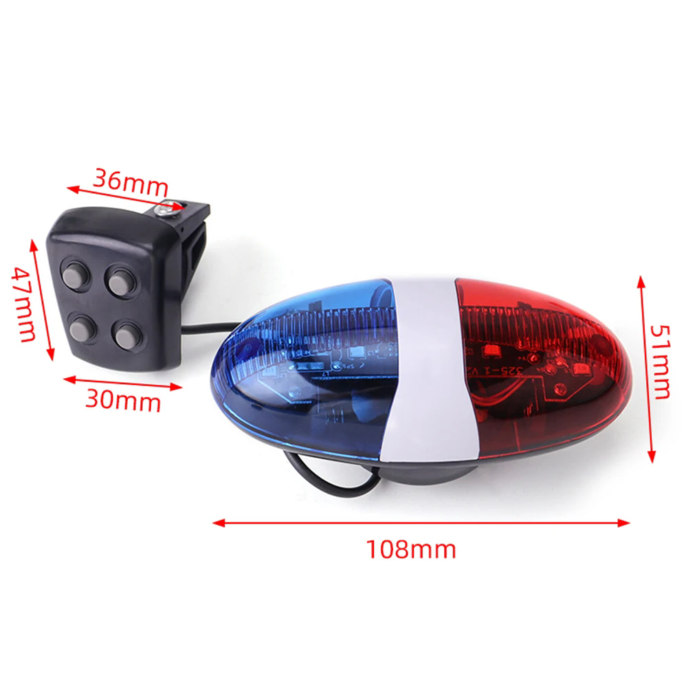 1pc bicycle horn LED warning bicycle warning light electric horn alarm light
