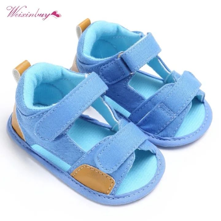 Fashion Baby Sandals Boys Cute Canvas Summer Shoes 0-2Y Newborn Baby Sandals Soft Shoes