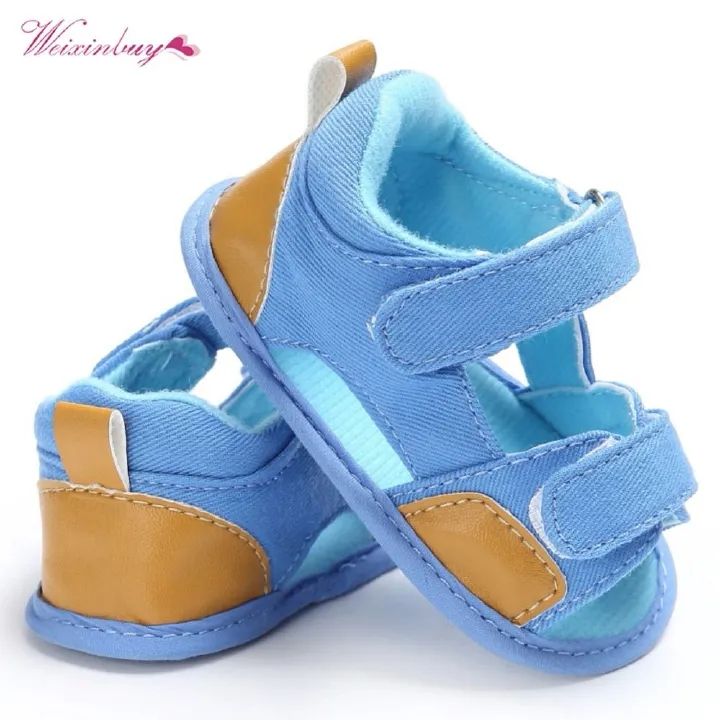 Fashion Baby Sandals Boys Cute Canvas Summer Shoes 0-2Y Newborn Baby Sandals Soft Shoes