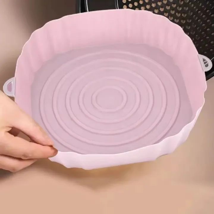 1PC-Air Fryer Pan Silicone Basket Airfryer Oven Baking Silicone Tray Reusable Airfryer Pot Pan Liner Mold Pizza Fried Chickenc  C-254