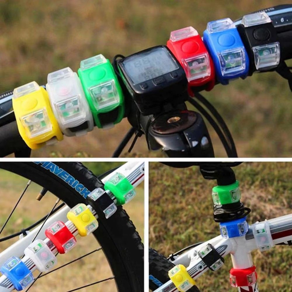 1pc Safe Silicone Bicycle Bike Cycling Head Tail Rear Warning Safety LED Lamp Light Bulb