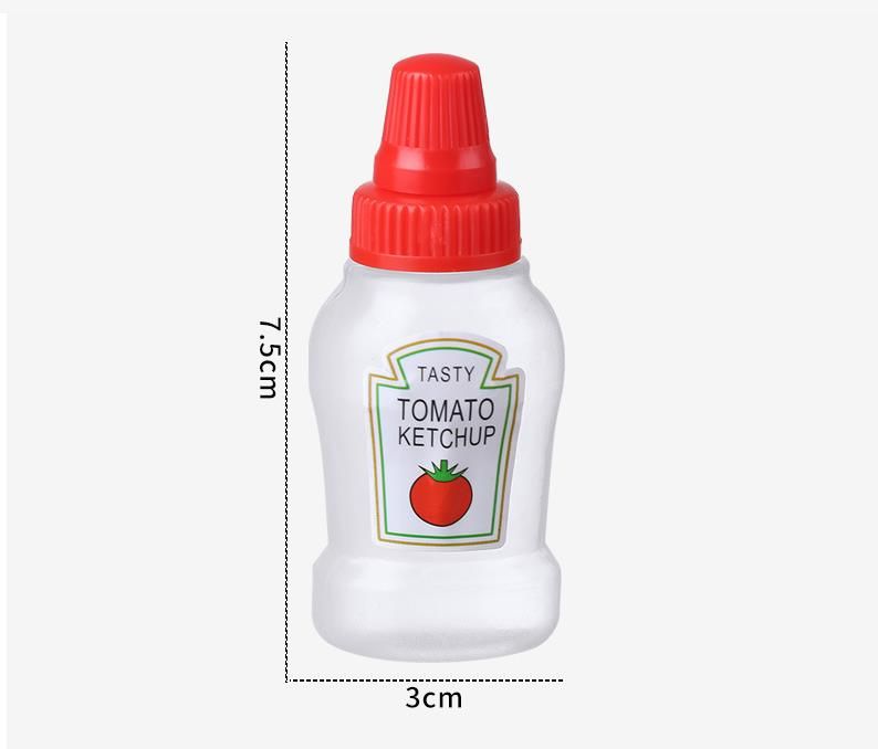 2Pcs Mini Tomato Ketchup Bottle Portable Small Sauce Container Salad Dressing Container Pantry Containers for Bento Box &E-1064
