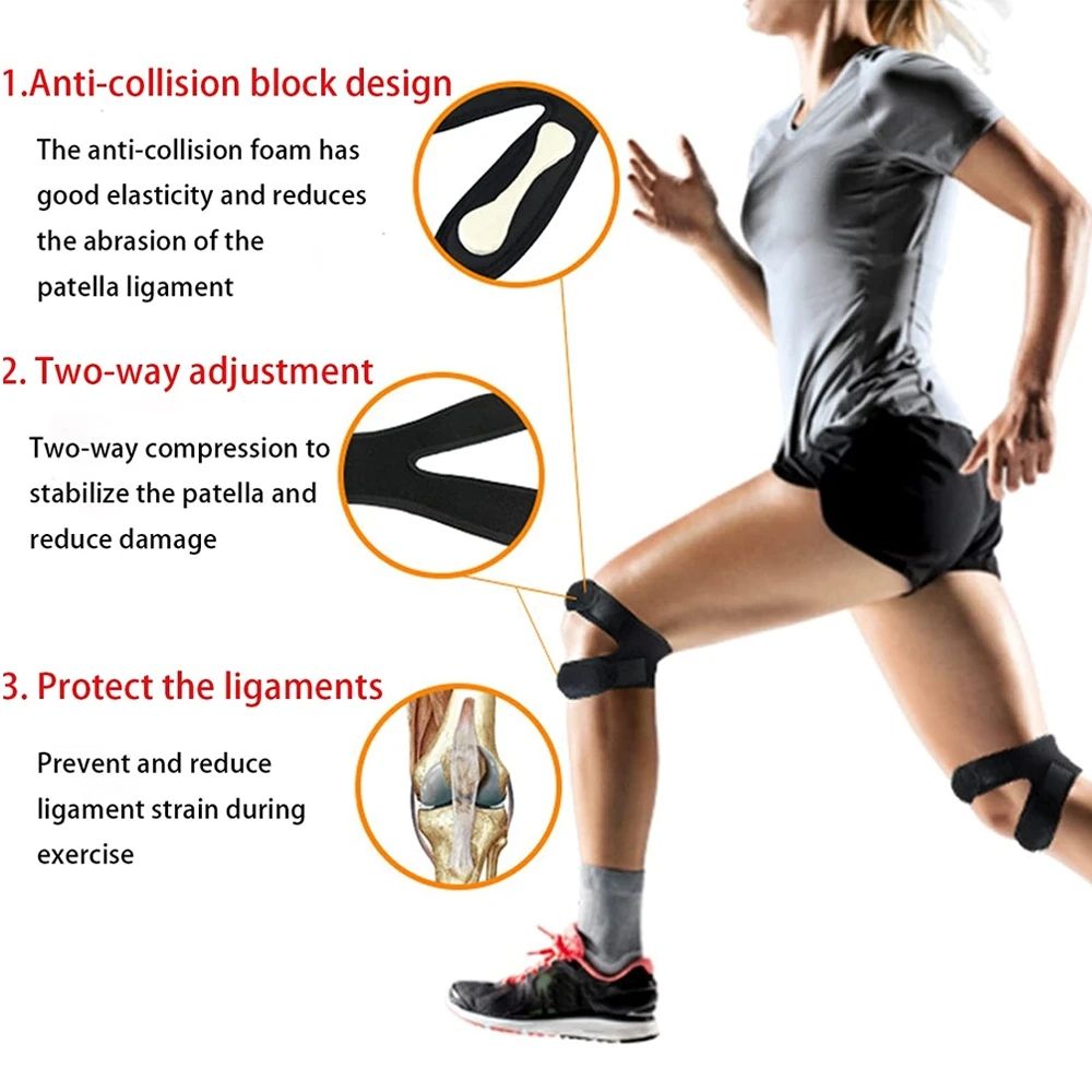 1pc Sports Knee Support Patella Belt Elastic Bandage Tape Sport Strap Knee Pads Protector Band soccer basketball Sports Knee Brace C-203