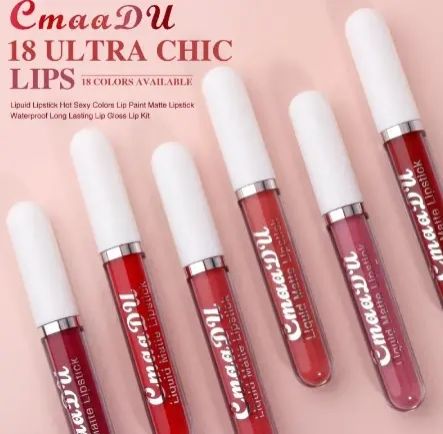 Cmaadu 18 Colors Waterproof Liquid Lipsticks Lip Makeup Matte Velvet Lipstick Lip Gloss Cosmetic Nude Long Lasting Cosmestics  B2-688 view 3
