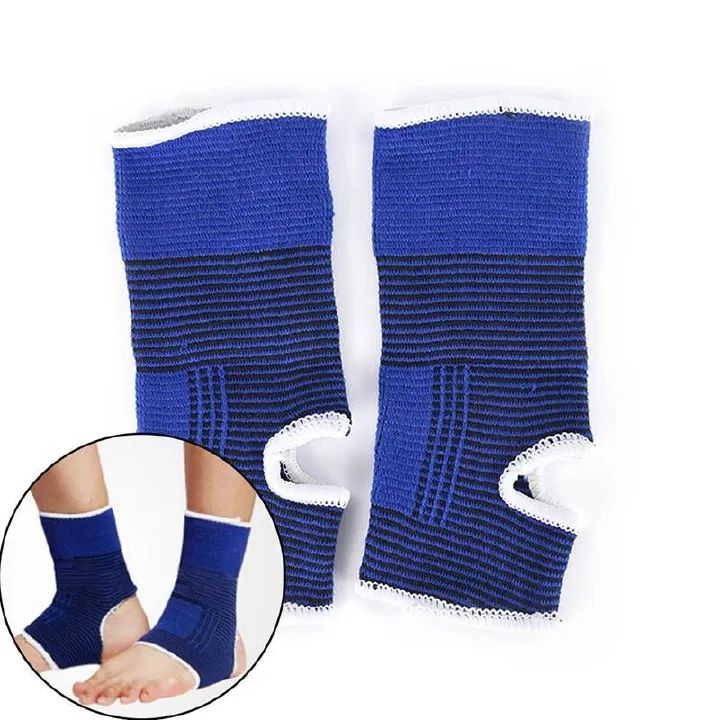 1 Pair Of Elastic Ankle Support Brace Compression Wrap Sleeve Bandage Sports Relief Pain Foot Protection E-284