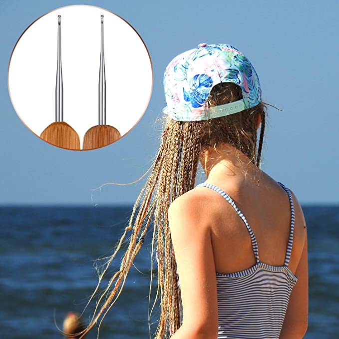 9 Pieces Bent Latch Hook Crochet Needle Set Latch Hook Dreadlocks Tool Crochet Needle Hair Locking Tool for Braid Hair Carpet Ma E-1210