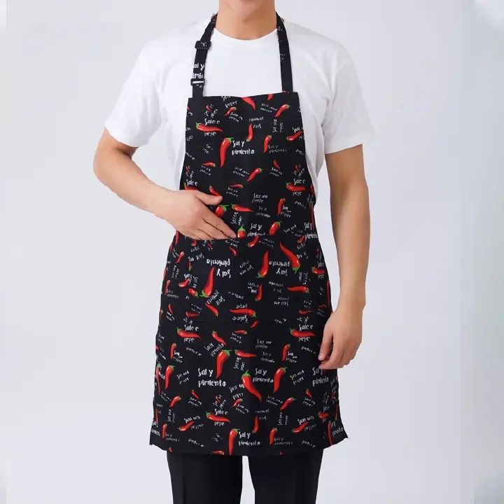 Adjustable Half-length Adult Apron Striped Hotel Restaurant Chef Waiter Apron Kitchen Cook Apron With 2 Pockets