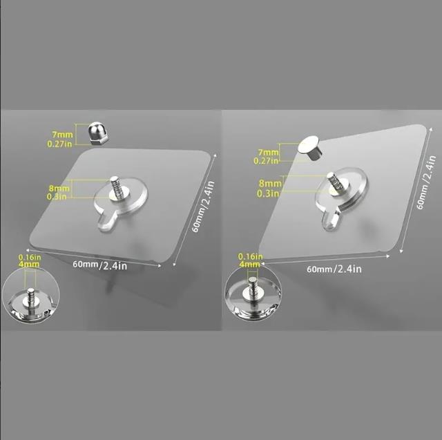 10pc Screw Nail No Punching Strong Viscose Hook Sticker Wall Photo Frame Hanger Nail-free Sticky Hook Wall Hanging Nail
C-336