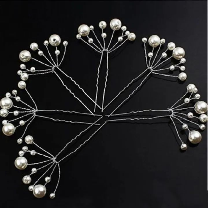 5pcs Women Girls Fashion Hairpins Simulate Pearl Wedding Bridal Hair Pins Styling Tools Decoration Headwear Hair Clip Braiding A-73