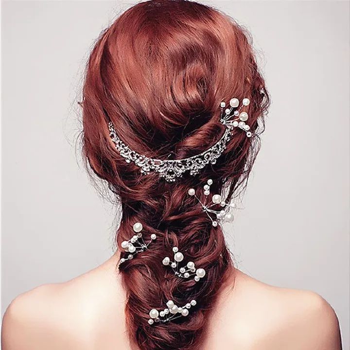 5pcs Women Girls Fashion Hairpins Simulate Pearl Wedding Bridal Hair Pins Styling Tools Decoration Headwear Hair Clip Braiding A-73