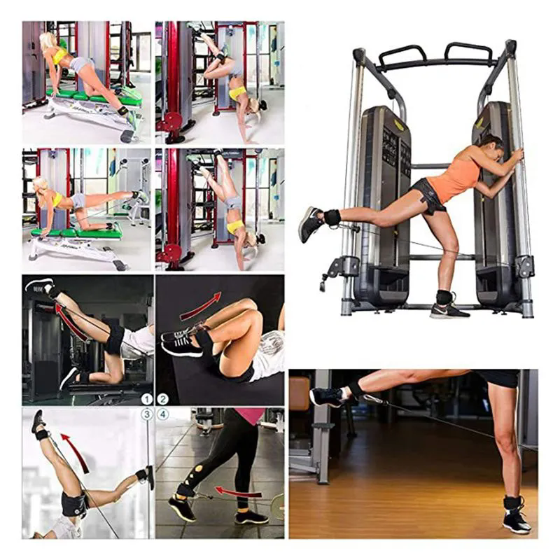 Fitness Ankle Straps Adjustable D-Ring Support Cuffs Gym Leg Excercises Training Workouts Sports Fit Guard Safety AbductorsC-606